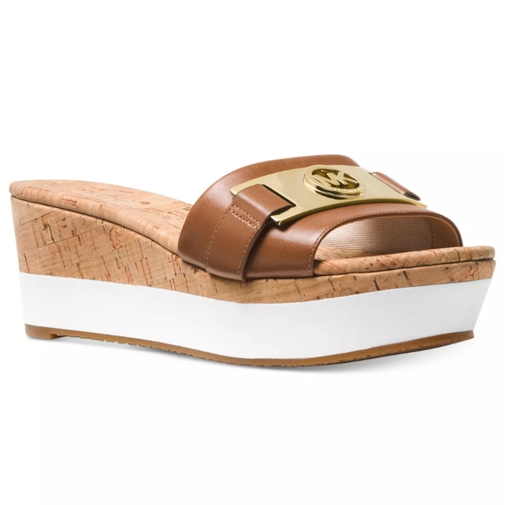 Michael Kors Warren Platform Wedge Sandals 8.5